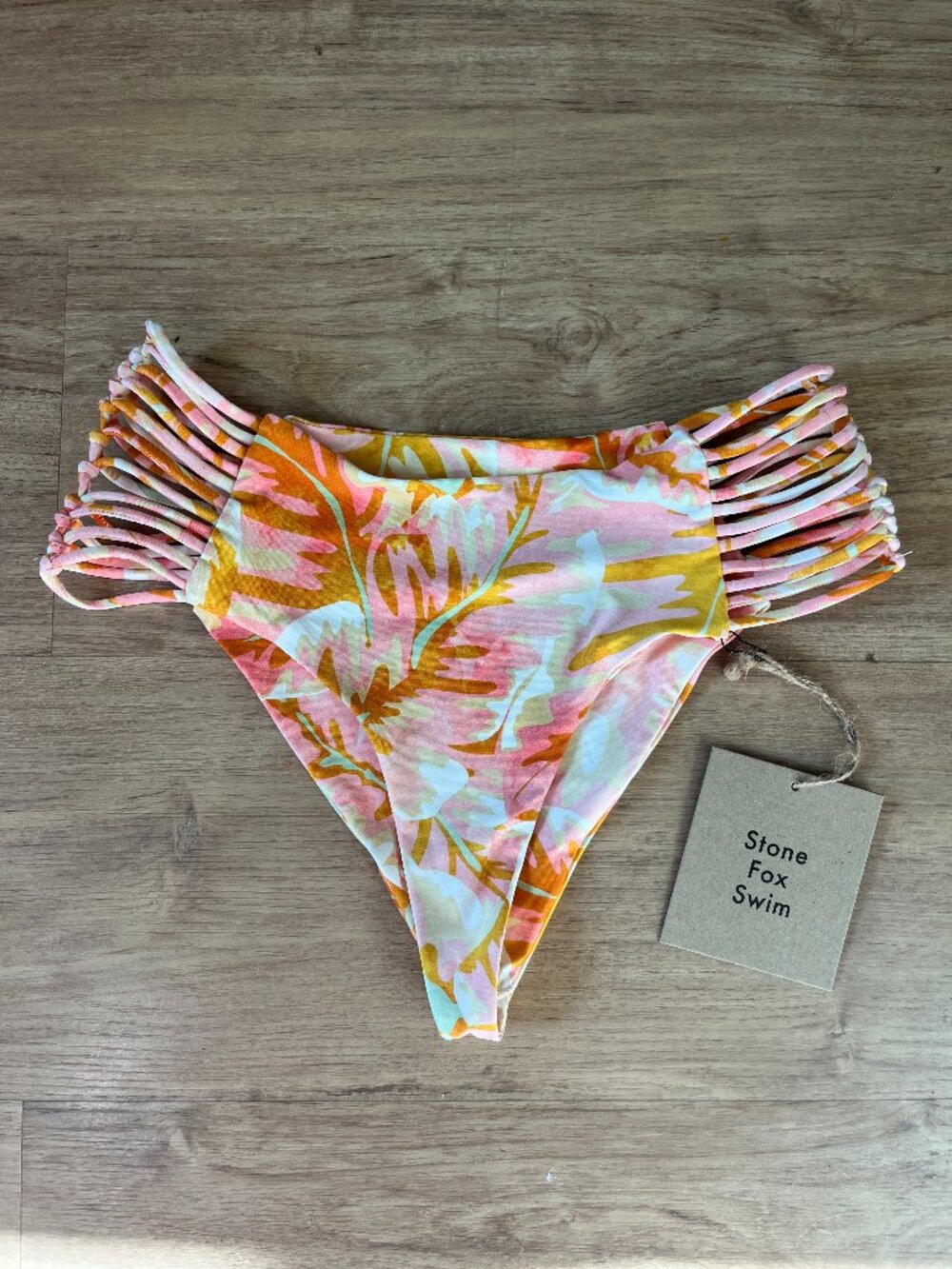Revolve x Stone Fox Swim Simone Bikini Bottoms in Hot Tropix Print  | Small NWT
